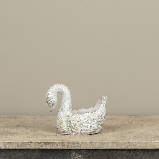 7" Gold and White Swan