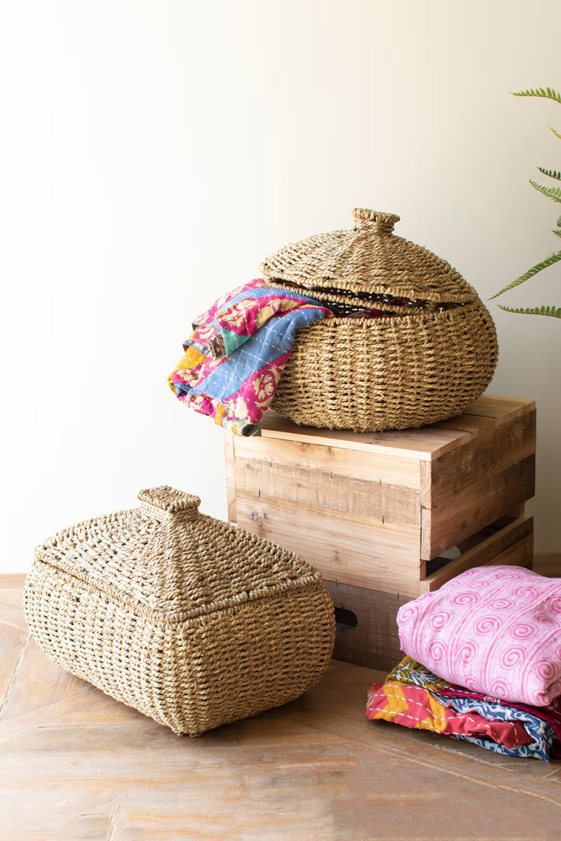 Woven Vine Basket with Lid