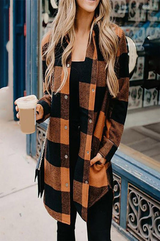 Black & Orange Plaid Shacket