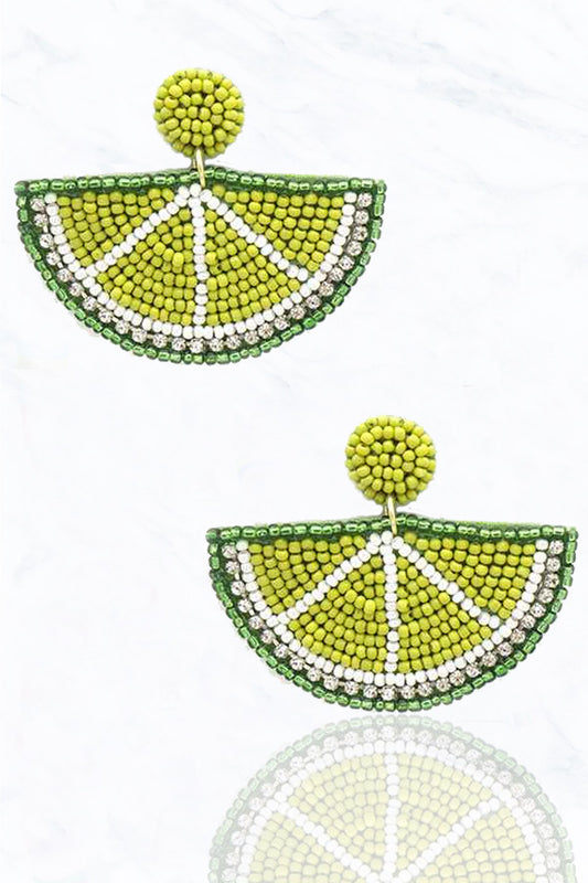 Lemon Lime Beaded Earrings