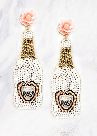 Rose Bottle Beaded Earrings