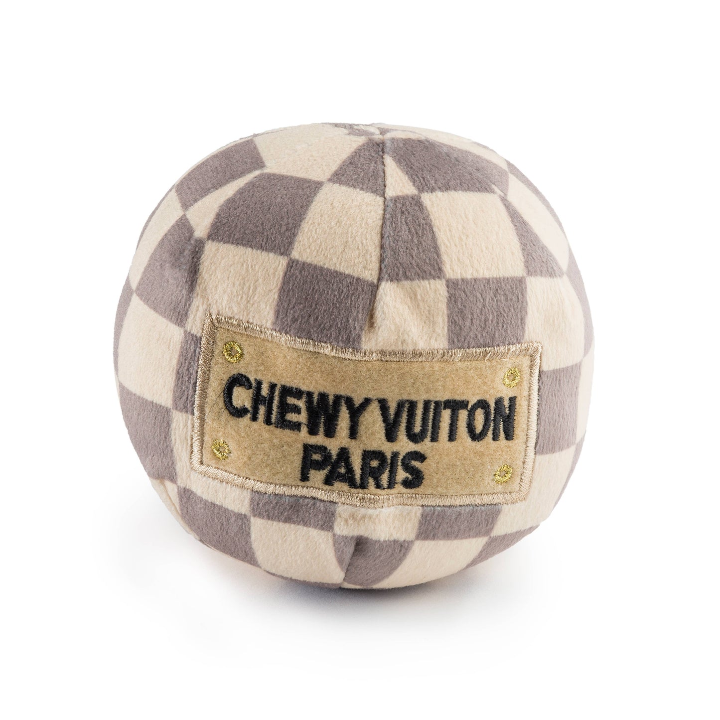 Checker Chewy Vuiton Ball Dog Toy