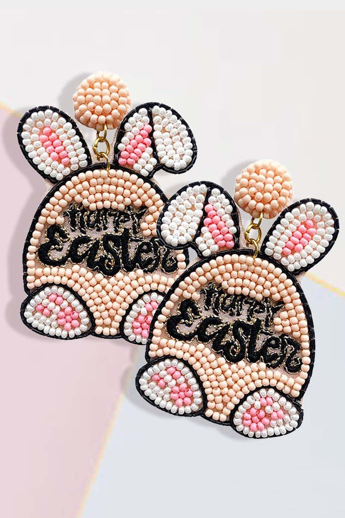 "Happy Easter" Bunny Earrings