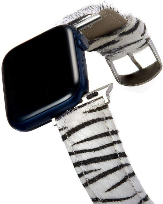 Zebra Leather Apple Watch Band