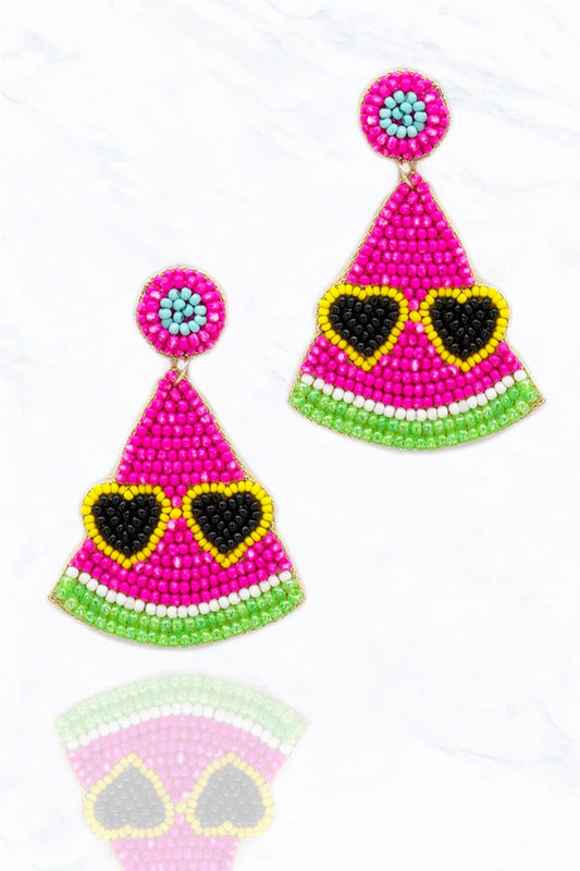 Sunglass Watermelon Beaded Earrings