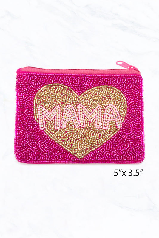 Beaded "Mama" Coin Purse