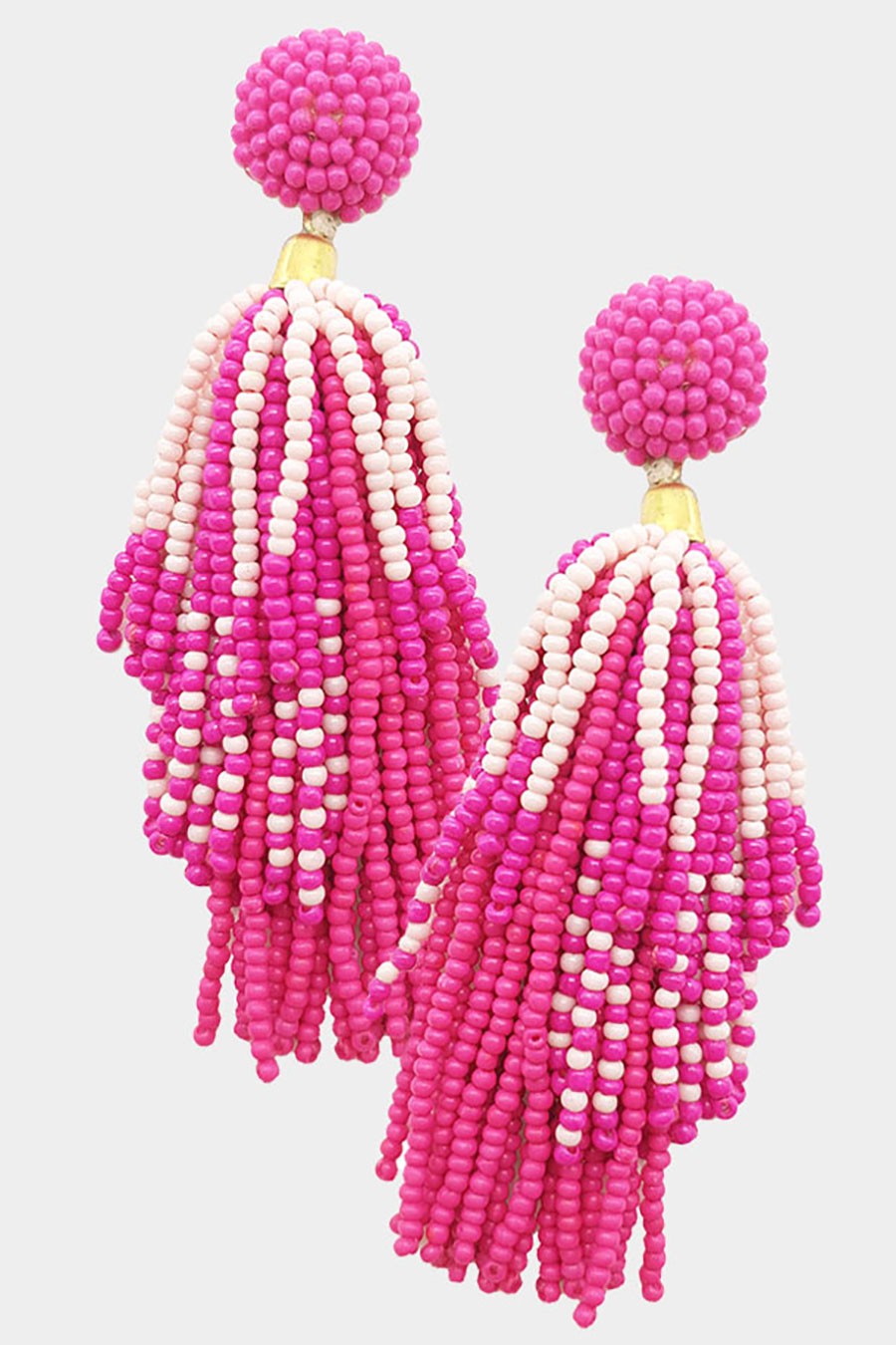 Multi-Color Tassel Beaded Earrings