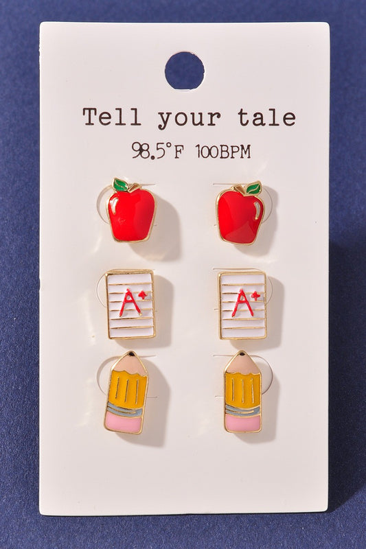 Teacher Stud Earrings Set