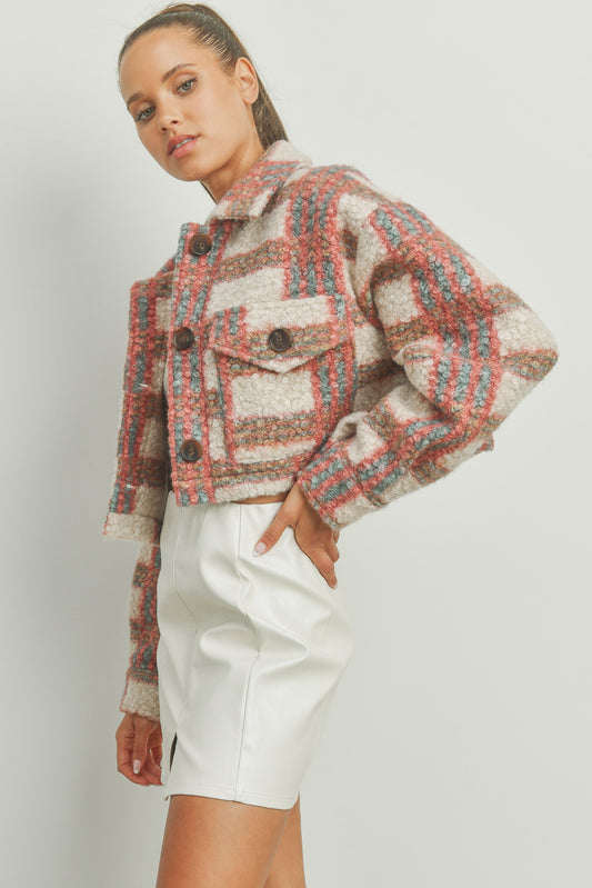 Cropped Plaid Jacket