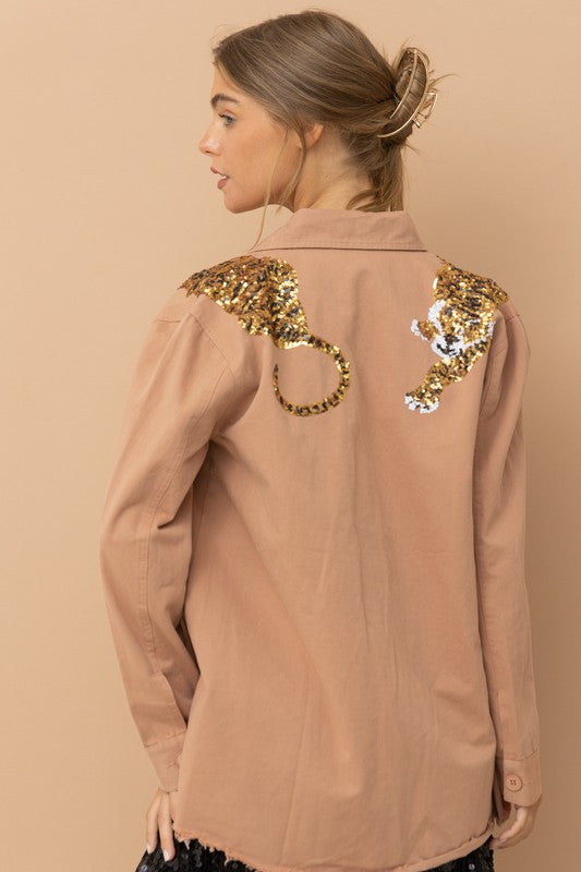 Sequin Tiger Shacket