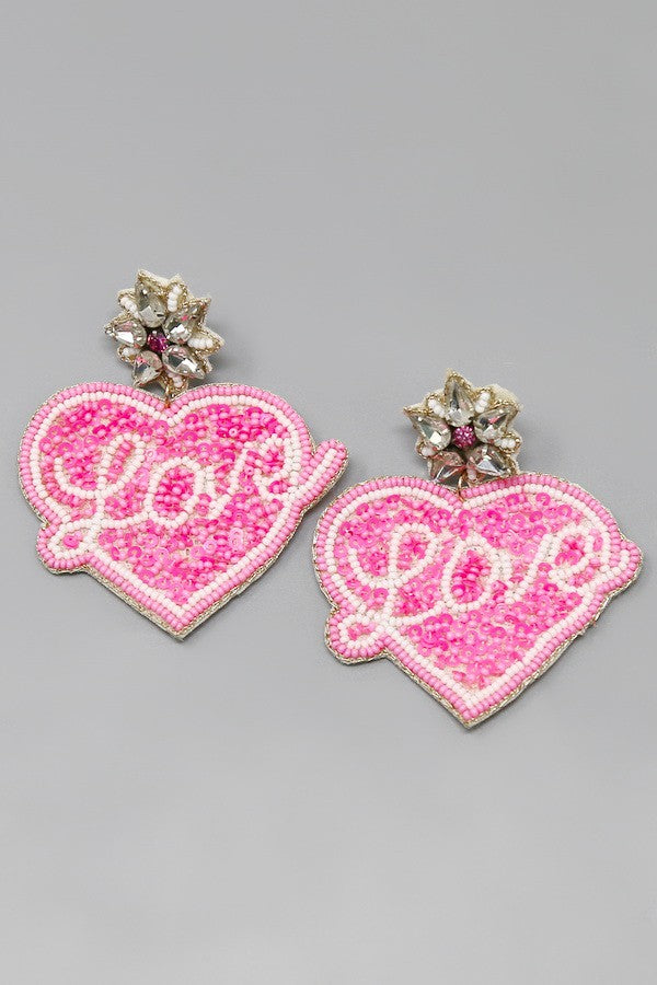 Valentine's Day Beaded Earrings