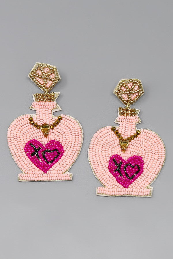 Valentine's Day Beaded Earrings
