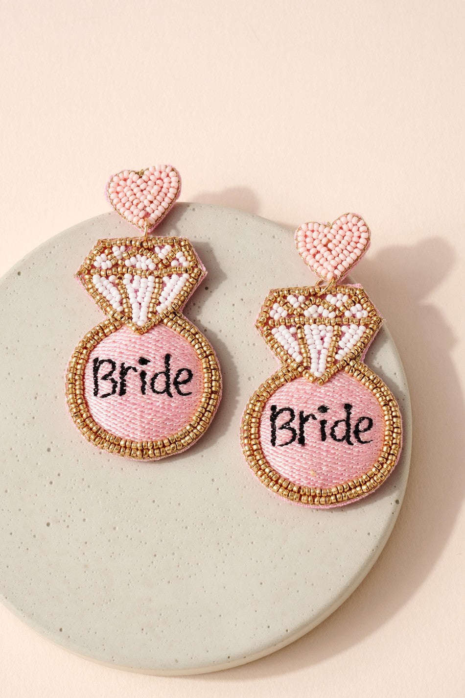 Bridal Ring Beaded Earrings
