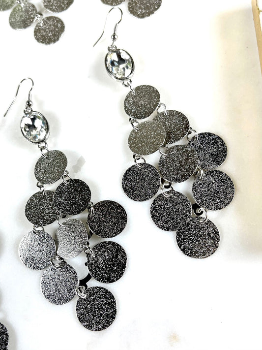 Silver & Stone Chandelier Earrings