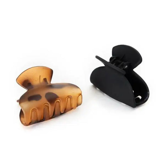 Small Claw Clip 2pc Set-Black & Tortoise