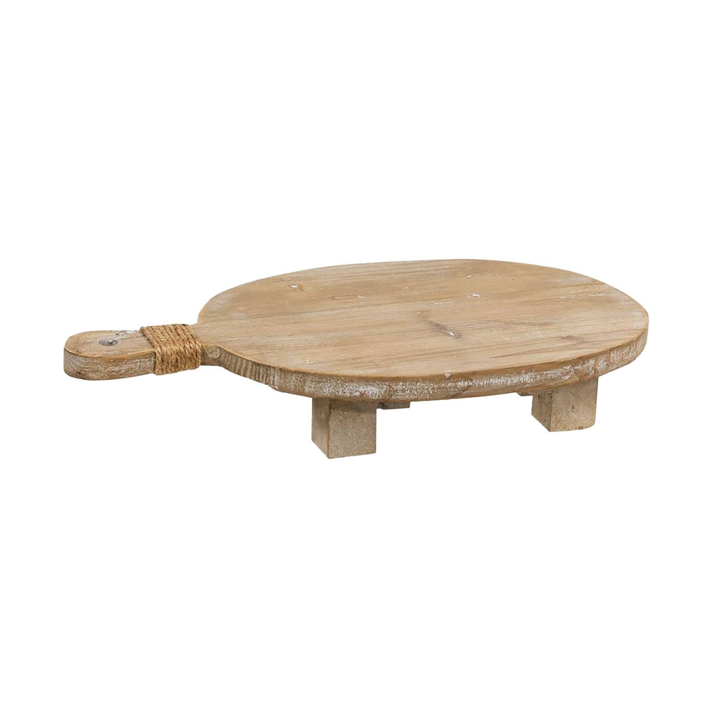 Oval Wood Riser with Jute Handle