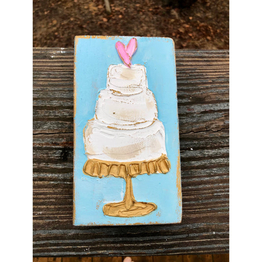 Cake Wood Block Art