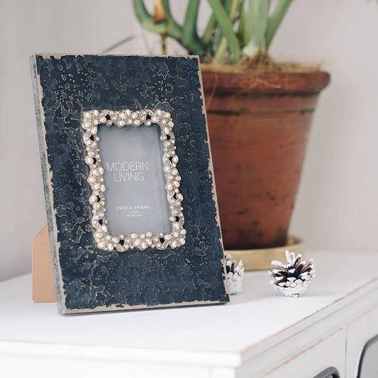 Black Wood & Jewels Picture Frame