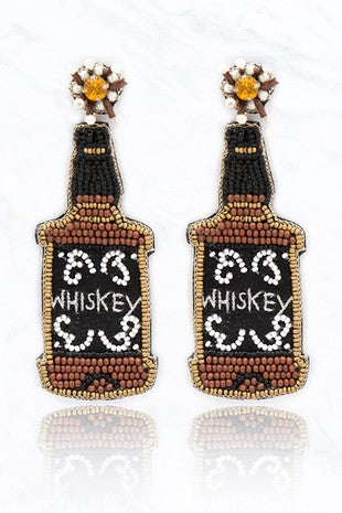 Whiskey Beaded Earrings