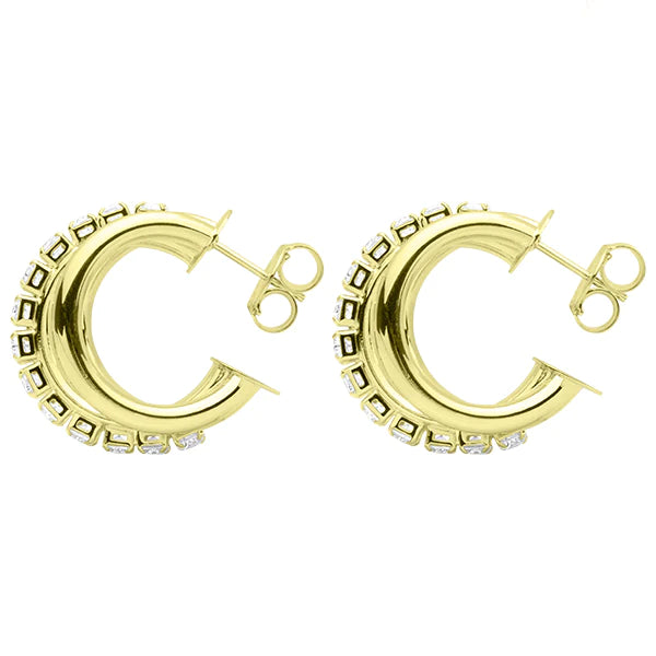 Small Claire CZ Triple Hoops
