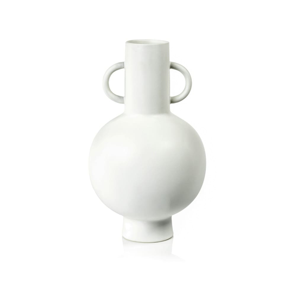 Tall White Stoneware Vase
