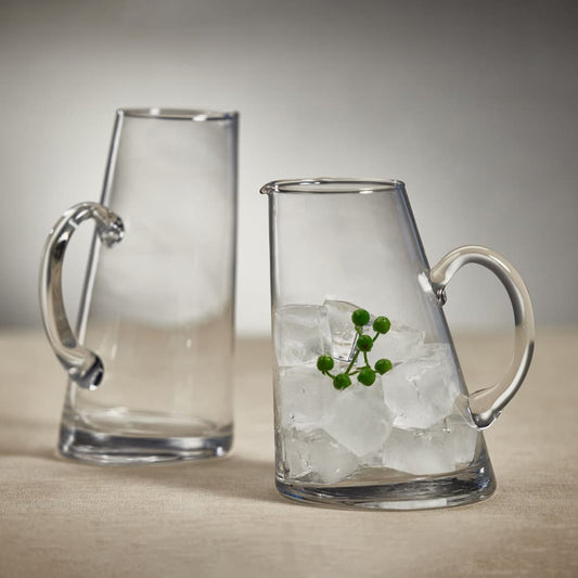 Sideways Glass Pitcher