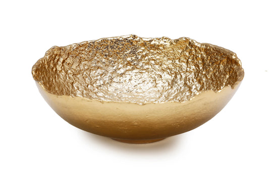 Large Hammered Gold Raw Edge Bowl
