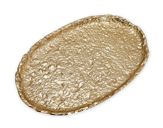 Medium Gold Textured Oval Tray