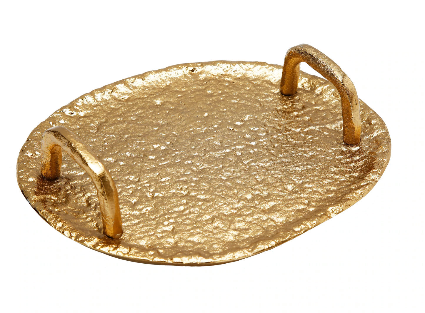 Small Gold Textured Tray with Handles