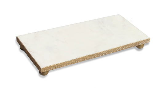 Gold Edge & Marble Footed Tray
