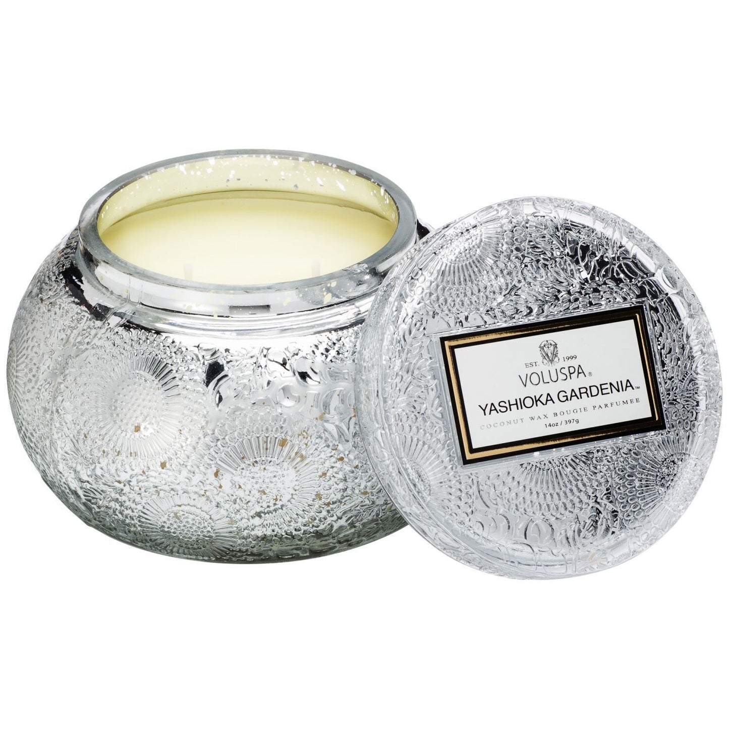 Embossed Glass Chawan Bowl Candle