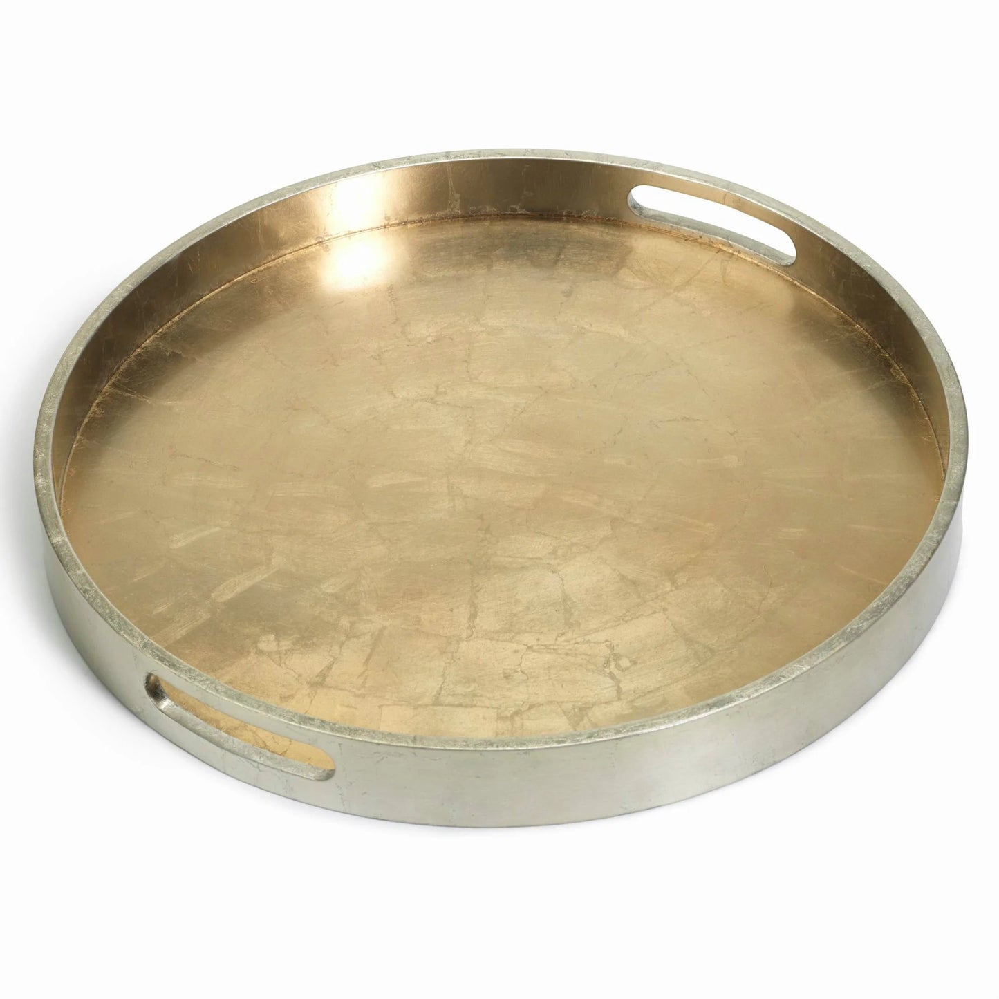 Antique Gold Round Serving Tray