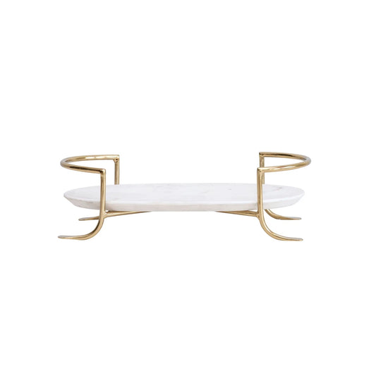 Marble Tray on Gold Stand