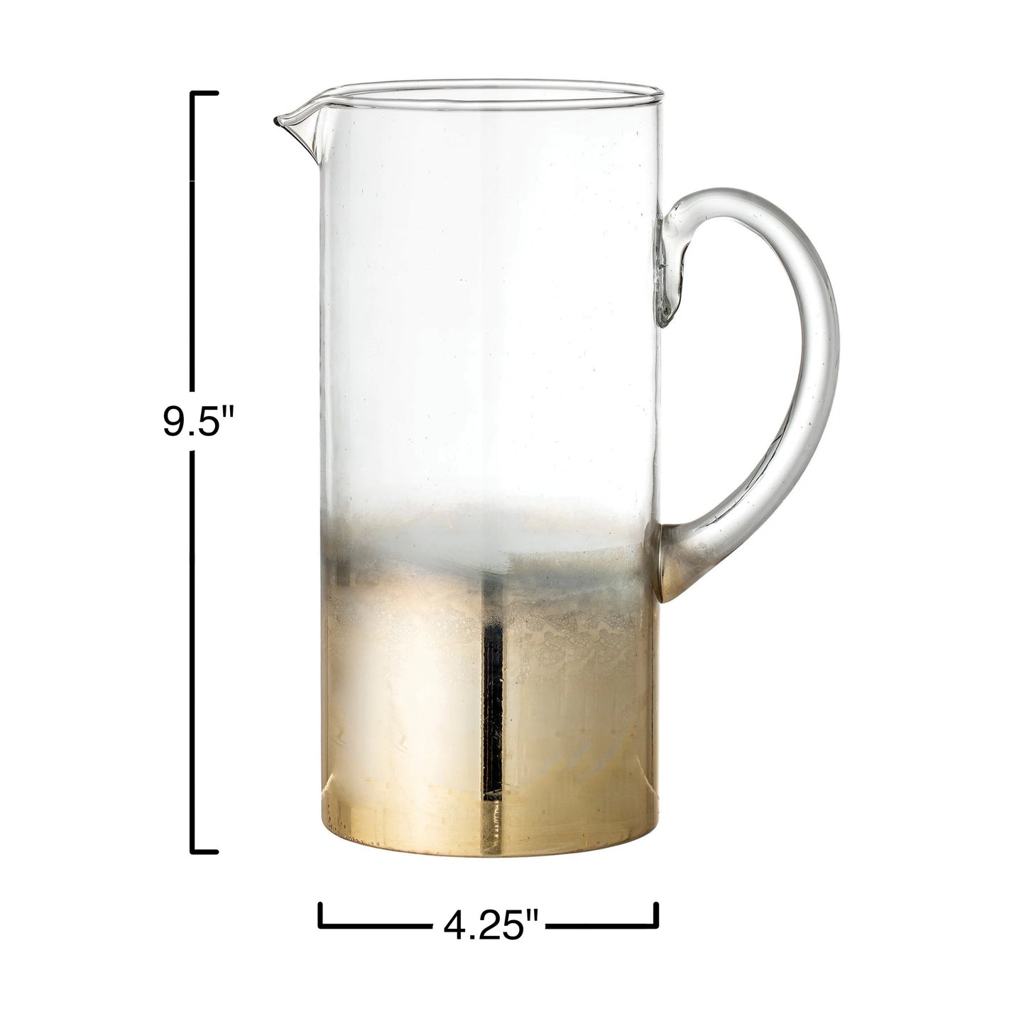 Gold Bottom Glass Pitcher