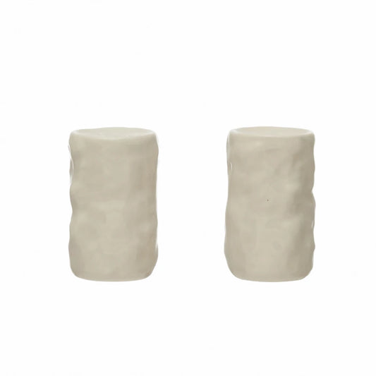 Ivory Sculpted Salt & Pepper Shakers Set