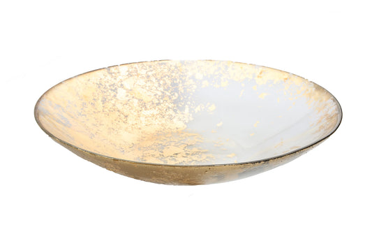 Medium Scattered Gold Smoked Glass Bowl