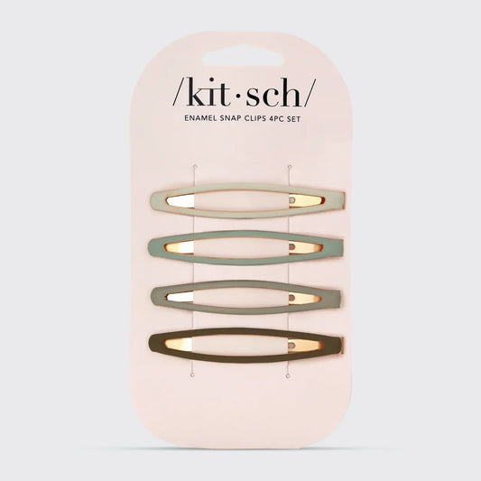 Elongated Enamel Snap Clips 4pc