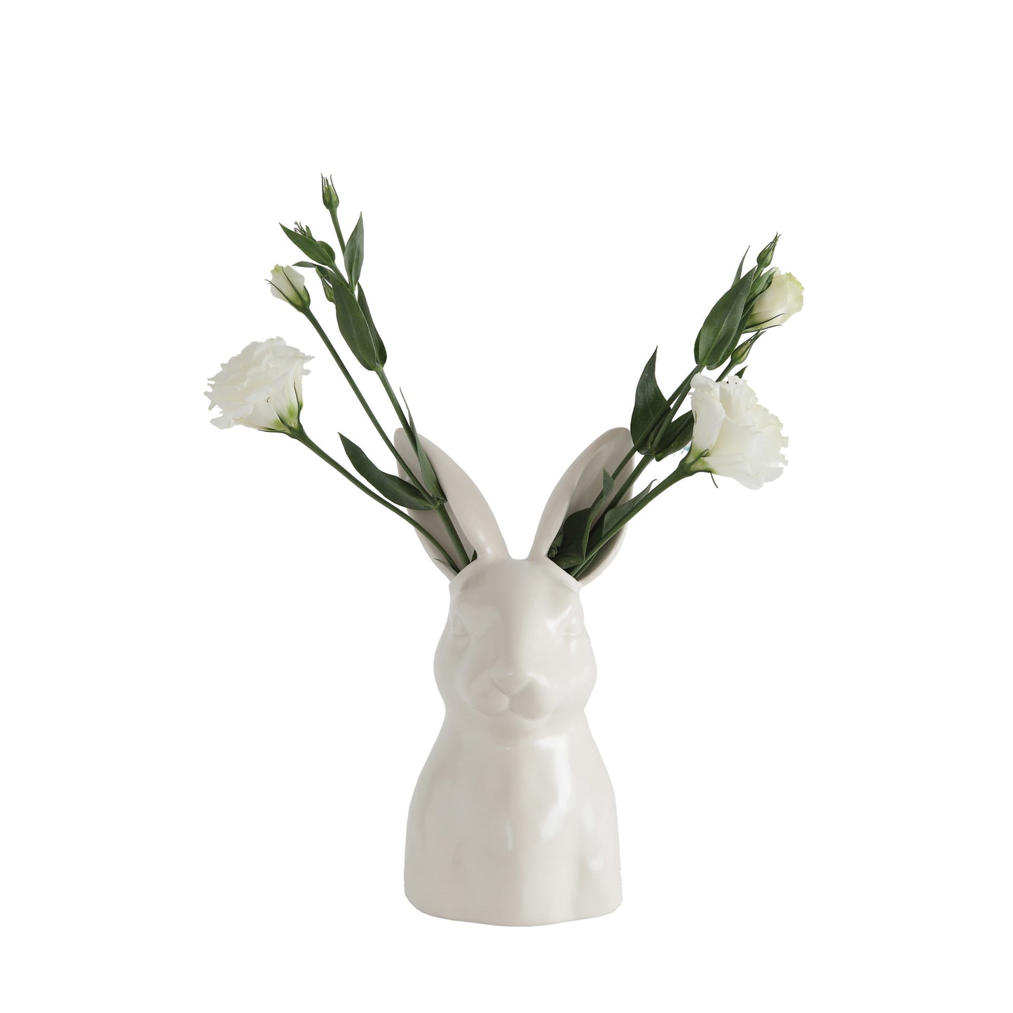 9" White Ceramic Rabbit Vase