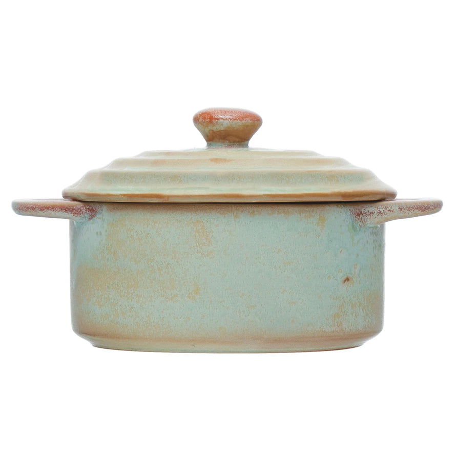 Blue Glaze Stoneware Mini Baker