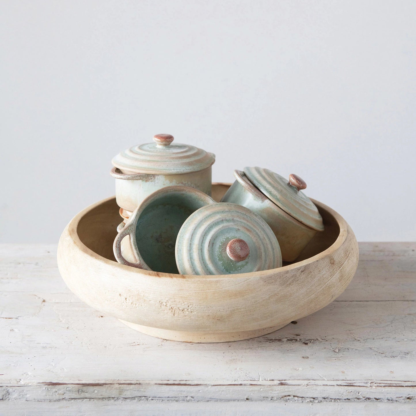 Blue Glaze Stoneware Mini Baker