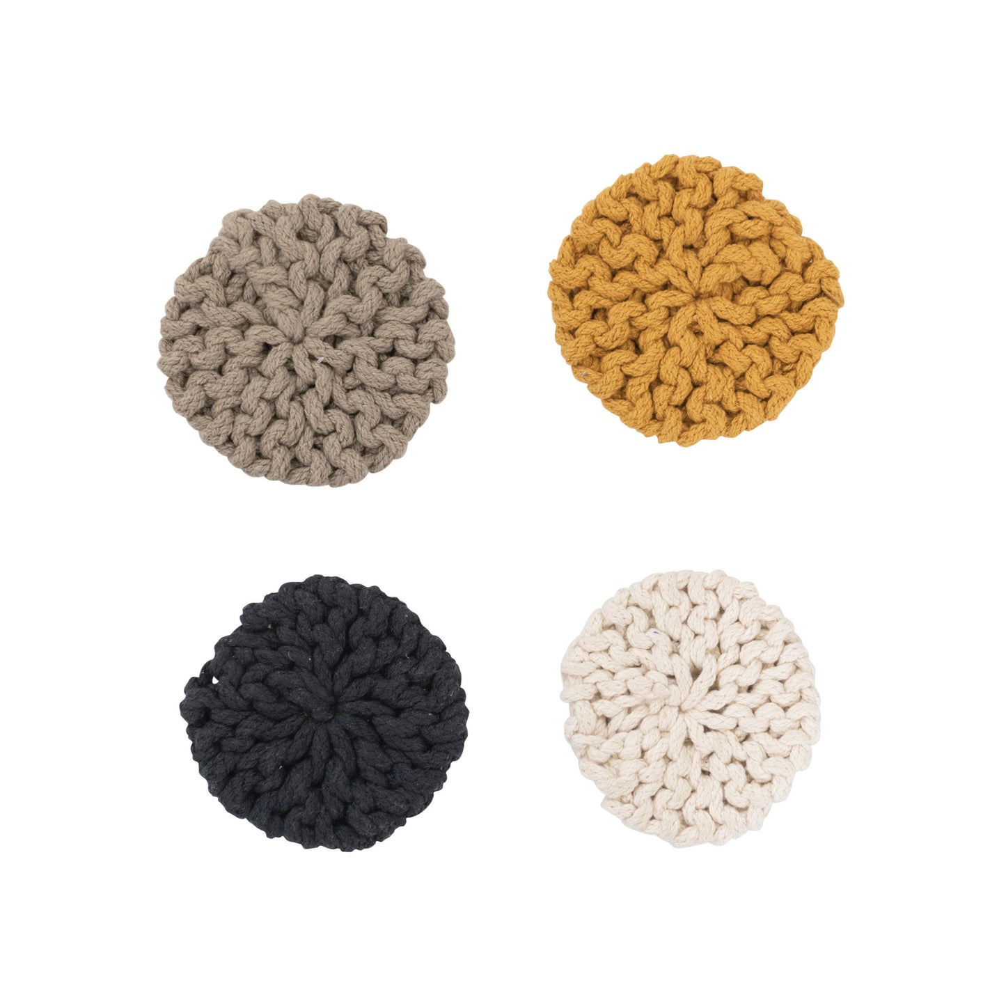 Set of 4 Cotton Crocheted Coasters