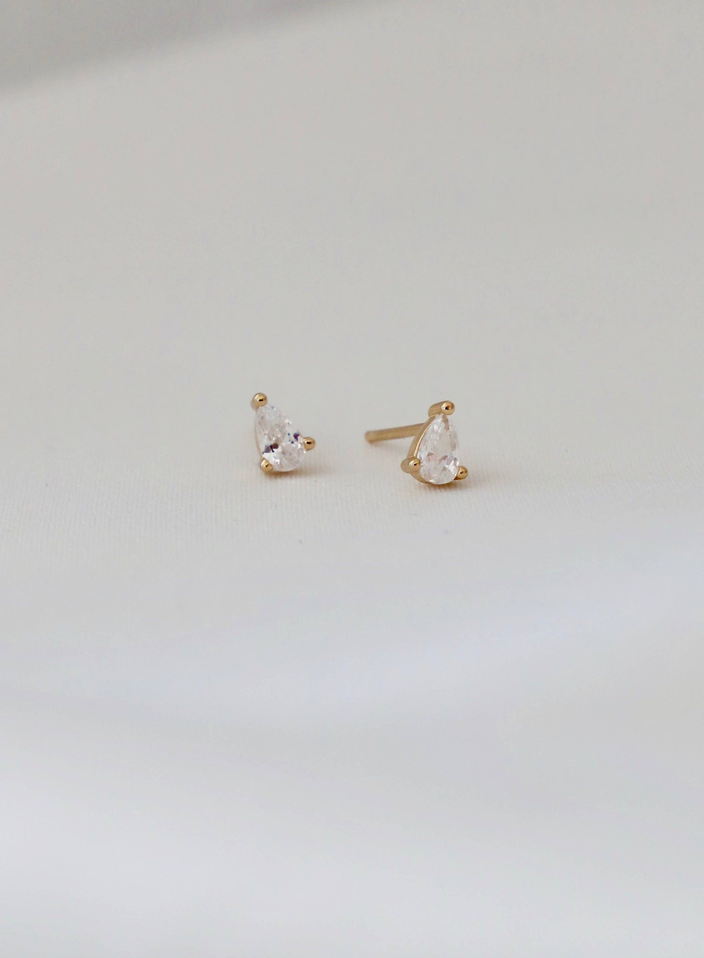 CZ Teardrop Studs