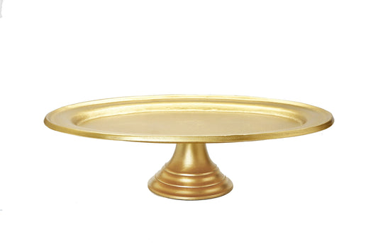 Gold Oval Footed Tray