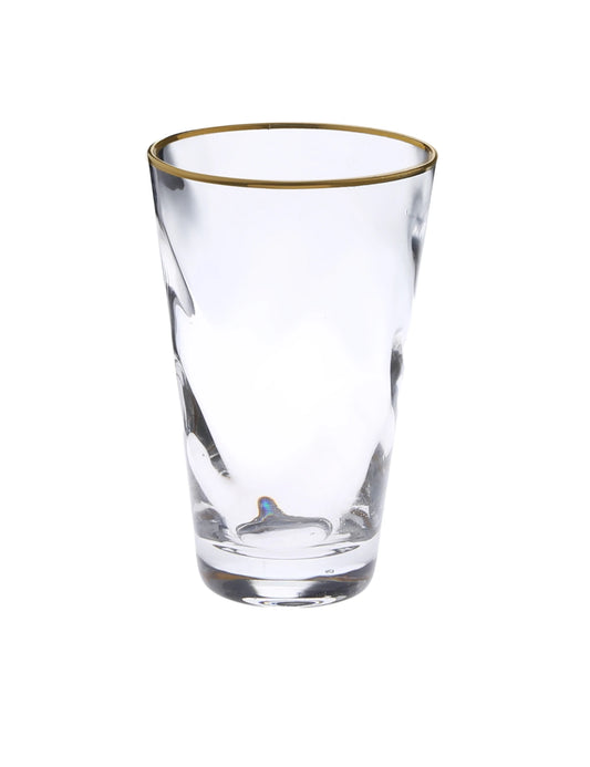 Pebble Glass Gold Rim Tumbler