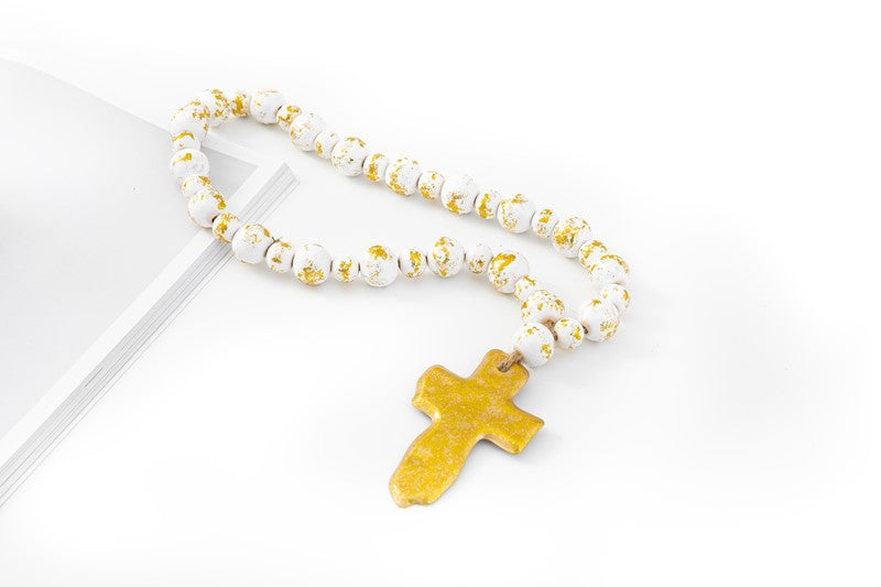 Gold Cross Blessing Beads
