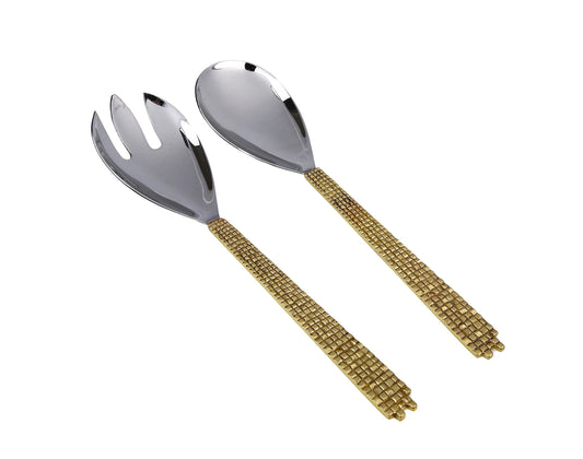 Gold Mosaic Salad Servers Set